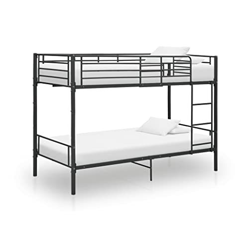 RAUGAJ Bedden & Accessoires, Bedden & Bedframes, Stapelbed Zwart Metaal 90x200 cm