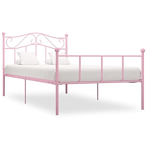 DCRAF Home Hardware Bedframe Bedframe Roze Metaal 90x200 cm