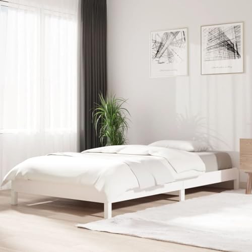 SHAPLE Bedden & Bedframes Stapelbed Wit 90x200 cm Massief Houten Grenen Meubels