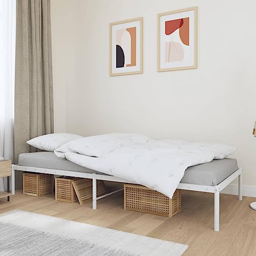 TEKEET Nice Bedden & Accessoires Bedden & Bedframes Metalen Bedframe Wit 90x200 cm