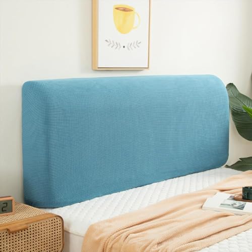 BJFCMLC Hoofdbordhoezen Hoofdbordbeschermer Stretch Universeel Stofdicht All-inclusive Bedhoofdbordhoes Moderne elastische hoofdbordhoes(120cm,Light Blue)