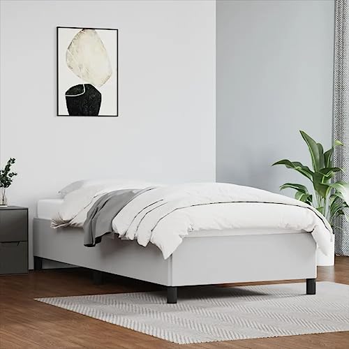 DCRAF Bed- en bedframes bedframe wit 90x190 cm enkel kunstleer meubels