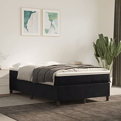 ZEYUAN Bedframe met veer met zwarte matras, 120 x 200 cm, van fluweel, bedframe, bedframe, modern bedframe (SPU:3144671)