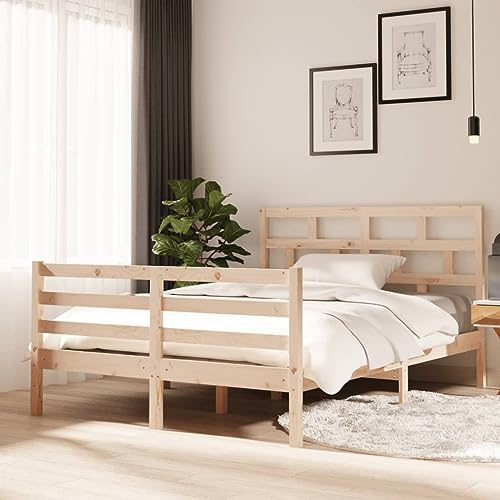 TEKEET Bedden & Accessoires-Bedframe Massief Hout 140x200 cm 4FT6 Dubbel Meubilair