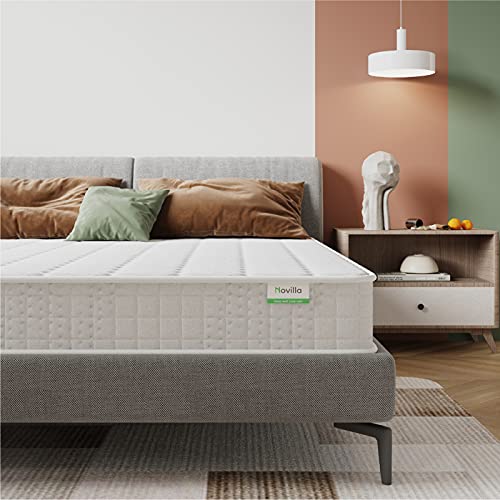 Novilla , Matras 140 x 190 cm, hybride matras met springveren, matras van comfortschuim, dikte 17 cm, middelhard en duurzaam, perfecte ondersteuning, ademend