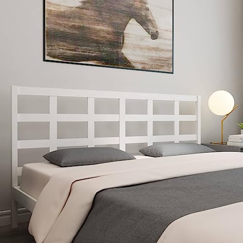 DCRAF Hoofdborden & voetborden bedhoofdeinde wit 205,5x4x100 cm massief houten grenen meubels