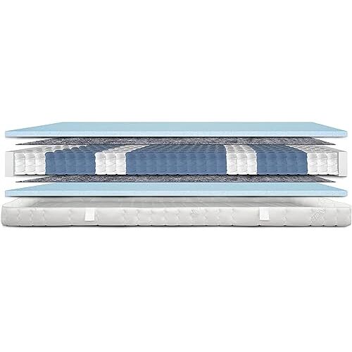 AM Qualitätsmatratzen Orthopedisch 7-Zone Pocketveringmatras 140x200 cm Stevig (H4) 20cm Matras met 7 orthopedische ligzones OEKO-TEX 7-zone matras 140 x 200 cm 480 veren