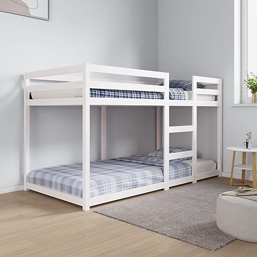 TECHPO Nice Bedden & Accessoires Bedden & Bedframes-Stapelbed Wit 90x190 cm Massief Hout Grenen