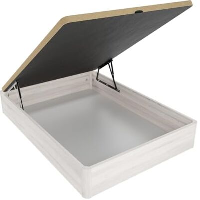 Homey Opklapbaar bedframe met grote capaciteit, met ademend deksel, afgeronde hoeken, hout, fleece, 90 x 190 cm Homey Opklapbaar bedframe met grote capaciteit, met ademend deksel, afgeronde hoeken, hout, fleece, 90 x 190 cm