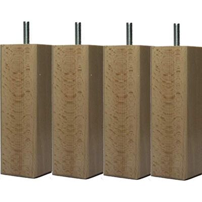 Margot 3700527830575 vierkante lattenpoten, natuurlijke lak, hoogte 15 cm, 4 stuks Margot 3700527830575 vierkante lattenpoten, natuurlijke lak, hoogte 15 cm, 4 stuks