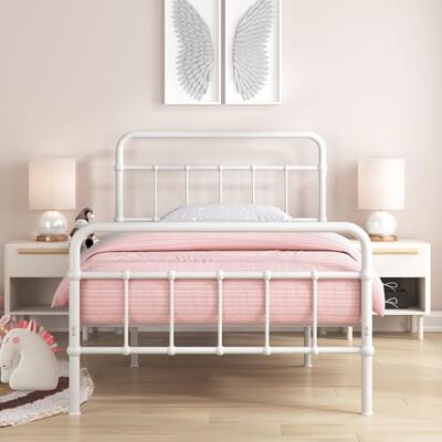 Zinus Florence Bed 90 x 200 cm, hoogte 30 cm, met opbergruimte voor onderbed, metalen platformbedframe met hoofdeinde en voeteneinde, zwart Zinus Florence Bed 90 x 200 cm, hoogte 30 cm, met opbergruimte voor onderbed, metalen platformbedframe met hoofdeinde en voeteneinde, zwart