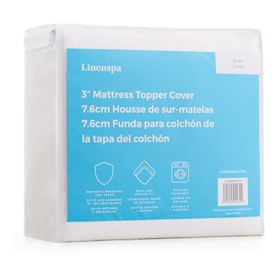 Linenspa 3 inch traagschuim matrashoes houdt topper schoon en veilig machinewasbaar antislip ademend Linenspa 3 inch traagschuim matrashoes houdt topper schoon en veilig machinewasbaar antislip ademend