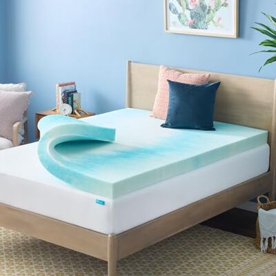 Linenspa 4 Inch Gel Swirl Memory Foam Topper Queen Linenspa 4 Inch Gel Swirl Memory Foam Topper Queen