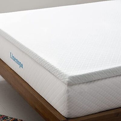 Linenspa Matrastopper 90 x 200 cm, 5 cm hoog, matrastopper met gel traagschuim en wasbare overtrek met ritssluiting, Oeko-Tex, wit Linenspa Matrastopper 90 x 200 cm, 5 cm hoog, matrastopper met gel traagschuim en wasbare overtrek met ritssluiting, Oeko-Tex, wit