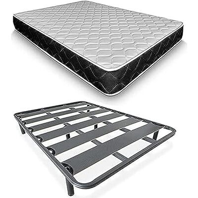 DUÉRMETE ONLINE Compleet bed met visco-elastische matras Pocket Visco + versterkte lattenbodem 40 x 30 met voeten, 90 x 190 DUÉRMETE ONLINE Compleet bed met visco-elastische matras Pocket Visco + versterkte lattenbodem 40 x 30 met voeten, 90 x 190