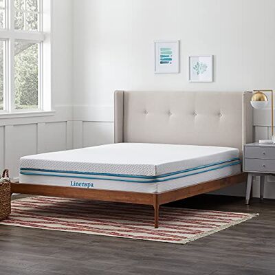 Linenspa Matrastopper 80 x 190 cm, 10 cm hoog, matrastopper met gel-traagschuim en wasbare overtrek met ritssluiting, Öko-Tex, wit Linenspa Matrastopper 80 x 190 cm, 10 cm hoog, matrastopper met gel-traagschuim en wasbare overtrek met ritssluiting, Öko-Tex, wit