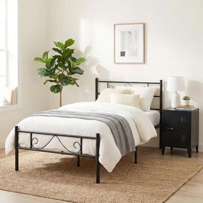 FurnitureR Eenpersoonsbed metalen frame Industrieel ijzeren bed, metalen bed voor tieners/volwassenen, geschikt voor slaapkamer, studentenslaapzaal en andere meerdere scènes, met eenvoudige FurnitureR Eenpersoonsbed metalen frame Industrieel ijzeren bed, metalen bed voor tieners/volwassenen, geschikt voor slaapkamer, studentenslaapzaal en andere meerdere scènes, met eenvoudige