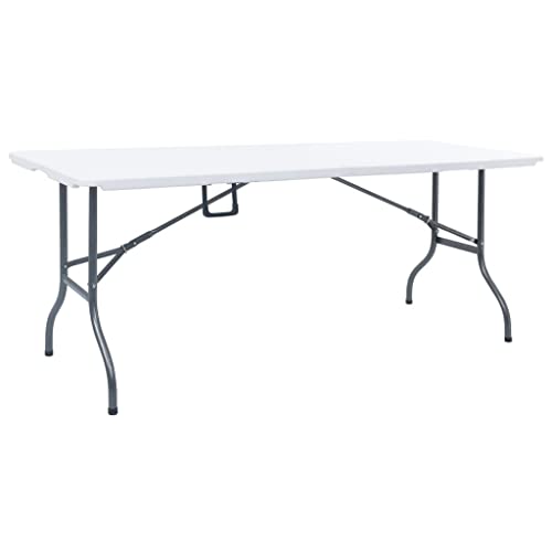 DCRAF Meubelset Opvouwbare Tuintafel Wit 180x72x72 cm HDPE