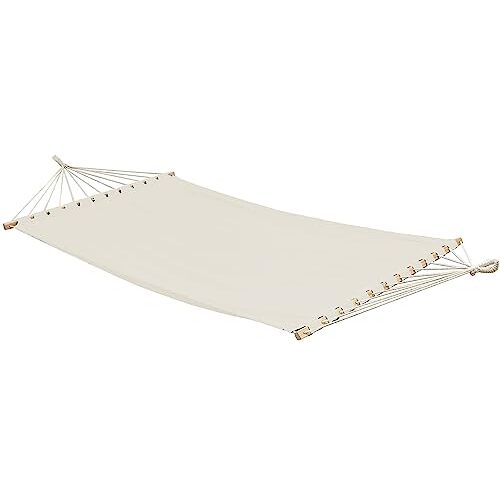 AMANKA XXL Staafhangmat 200x120 dubbele Hangmat 2 personen Tuinhangmat Beige