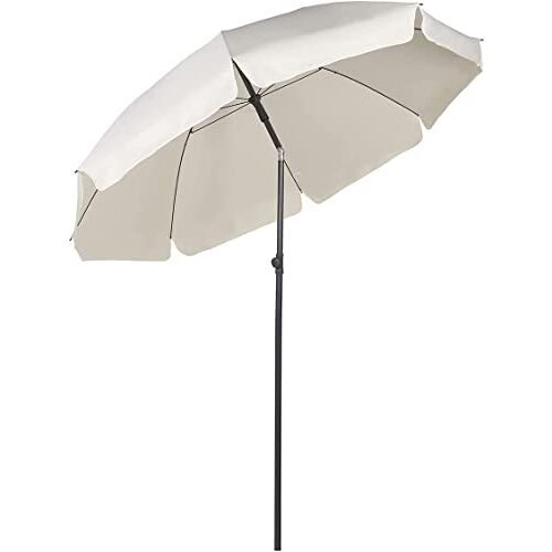 Sekey ® Parasol, 200 cm, marktparasol, terrasparasol, tuinparasol, rond, zonbescherming UV25+, crème