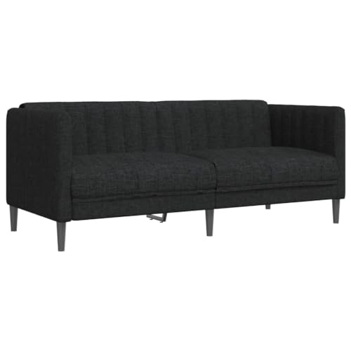 vidaXL Tweezitsbank stof zwart, bank, zitbank, 2 zits bank, loveseat, 2zitsbank, twee zits bank, zit bank, 2 en 3 zits bank, kleine 2 zits bank