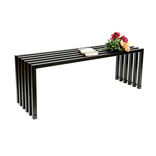 DanDiBo Tuinbank metaal massief weerbestendig zwart 120 cm zitbank modern 96205 parkbank ijzeren bank bloemenbank