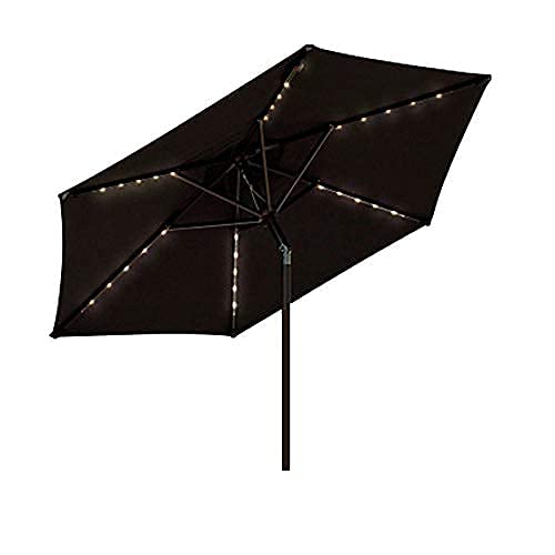 GaRcan Tuinparasol, ronde parasol met gebogen paraplupaal LED-binnenplaatsparasol zonder basis Zonne-lichtparaplu Draagbare markt Eettafelparasol voor strandtuin