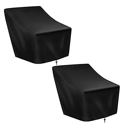 TsoLay Hoezen, set van 2 waterdichte buitenlounge, diepe zitmeubelhoes, enkele tuinstoelhoes voor bank, 27 x 31 x 40 inch