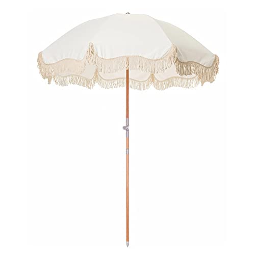 FFFHYIZH Tuin, terras, strandparasols, wit, rond, balkon, zonwering, uv-bescherming, opvouwbare outdoor paraplu, marktparaplu, tafelparaplu, kwastparaplu, zonder basis