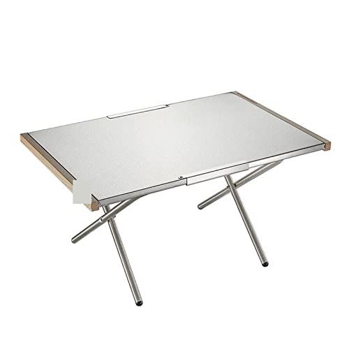 Suuim Kamptafel Outdoor Draagbare Grote Stalen Tafel Hittebestendig Barbecuetafel Camping Voedseltafel Klaptafel