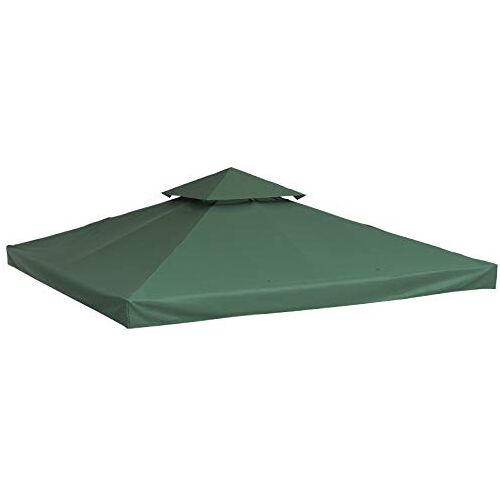 HOMCOM Outsunny vervangend dak paviljoen dak voor metalen paviljoen tuinpaviljoen partytent tuintent polyester 3x3m groen