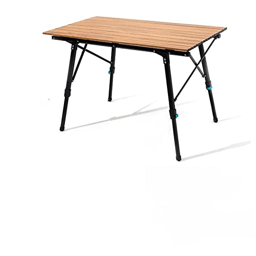 Suuim Kamptafel in hoogte verstelbaar licht aluminium draagbare klaptafel met draagtas voor buiten kamperen (bruin)