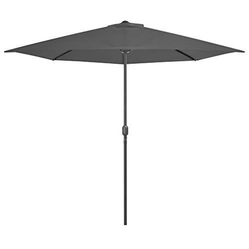 UZKWYKYC Balkonparasol met aluminium stang, antraciet, 300 x 150 cm, half huis en tuin, gazon en tuin, outdoor, leven, buitenparasol, parasols en parasols