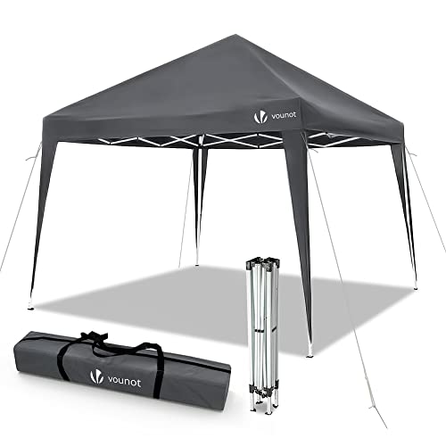 VOUNOT Gazebo Opvouwbaar 3x3m, met 4 zandzakken, Pop Up Opvouwbaar Paviljoen, UV-bescherming 50+, Grijs