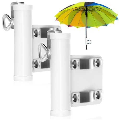 com-four ® 2x parasolhouder voor balkonreling parasol balkonhouder parasolstandaard parasolhouder tot 28 mm Ø, paneeldikte tot 30 mm (02 stuks parasolhouder handvat)