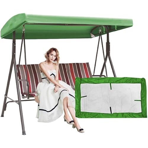 XHHBS Schommel luifel vervanging 210D Waterdichte Schommel Top Cover Tuin Swing Seat luifel Cover for Outdoor Patio Yard Park Porch Seat Meubilair ( Color : Green , Size : 84x48x9inch )