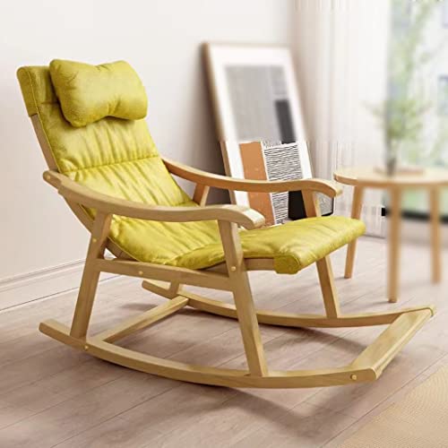 KHiry Liggende schommelstoel enkele mode schommelstoel voor woonkamer balkon vrije tijd fauteuil kinderkamer dia draaibare schommelstoel (kleur: donkergrijs maat: 85 x 64 x 115 C (geel 85 x 64 x 115 cm)
