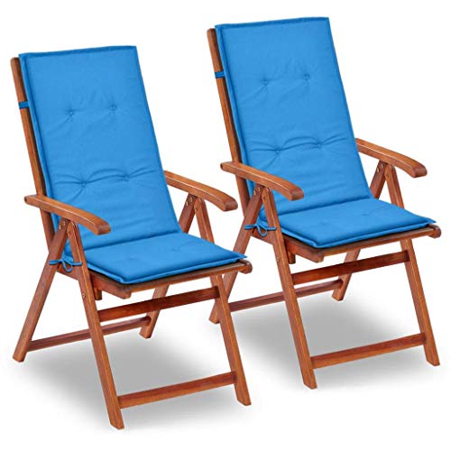 RONGQI Kussen voor tuinstoelen, kussen voor buitenstoelen, 2 stuks, kussen voor tuinstoelen, blauw, 120 x 50 x 3 cm