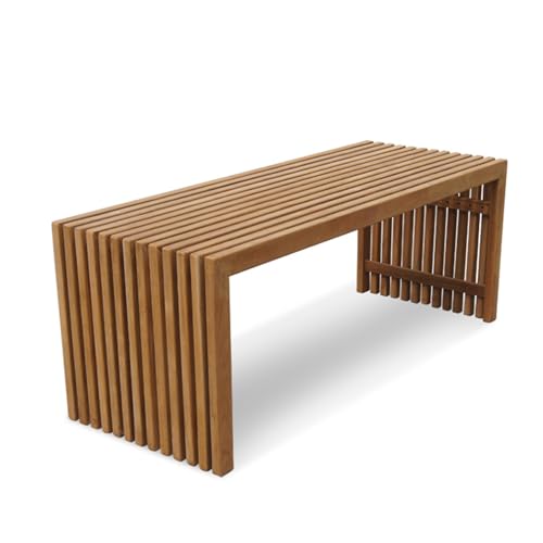 GAMAK Tuinbank Hout, Houten Tuinbank 3-zits, Buitenhout Backless Patio Tuinbank Verandabank Tuinbank Herdenkingsbank, Geschikt for Tuinveranda en Park (Size : 120cm, Color : A)