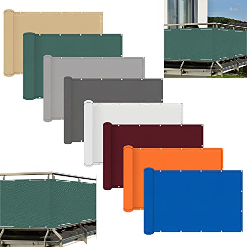 ACUY Balkonscherm, 70 x 1500 cm, verschillende kleuren, balkonscherm, HDPE, voor tuin, balkon of terras