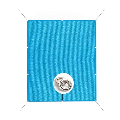 HOKXUAN Schaduwdoek 4.5 x 7.5 m uv-bescherming, zonwering, Ademend tuinoverkapping met rechte hoeken met scheerlijnen voor tuin, camping, terras, Blauw