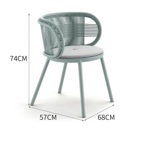 WAOCEO Tuinmeubilair Rotan tuinmeubelsets Villa binnenplaats Tuinmeubilair Creatieve kunst Tafels en stoelen Vrijetijdsmeubilair tuinmeubelen (Size : B-light blue)