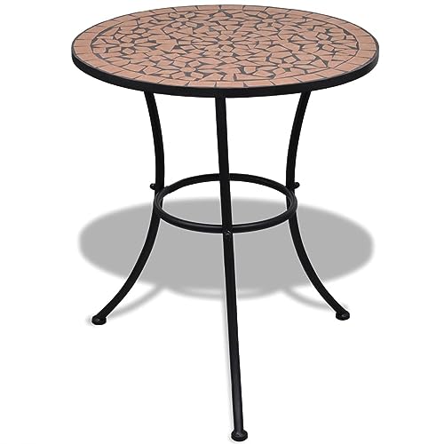 Camerina Bistrotafel terracotta 60 cm mozaïek, bistrotafel, tuin-bartafel, buiten/binnen patio bistrotafel (SPU:41528)