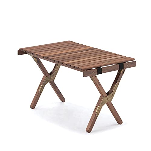 Suuim Kamptafel Buiten Opvouwbare Loempia Tafel Massief Houten Klaptafel Camping Picknick Afneembare Tafel (Bruin)