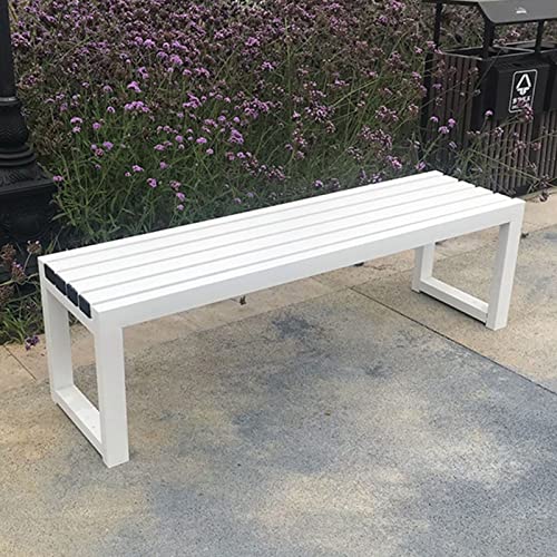 ZDMZR Tuinbanken for Buiten, Parkbanken for Buiten, Buitenbank, Metalen Tuinbanken, Verandabanken Buiten, Terrasbanken for Buiten (Color : White, Size : 150cm/59in)