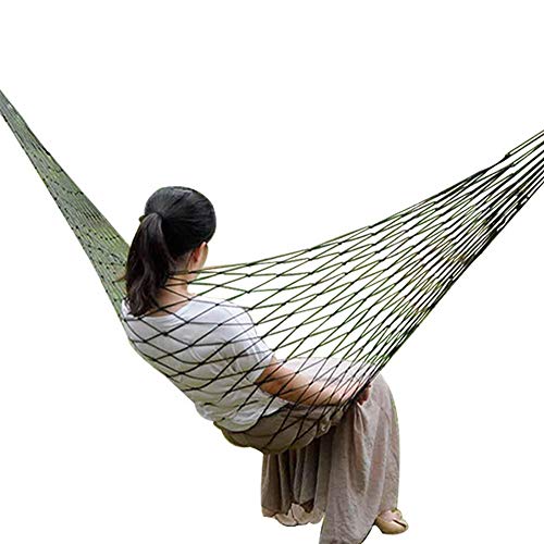 MAGT Hangmat, nylon mesh outdoor hangmat, comfortabele hangende campinghangmat, sterke dragende mesh hangmat voor outdoor camping