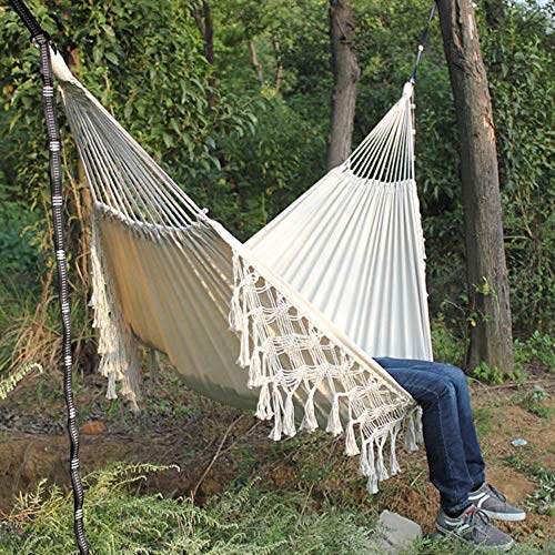 Pik Hangmat Boho Grote Braziliaanse Macrame Fringe 2 Persoon Dubbele Deluxe Hangmat Swing Net Stoel indoor opknoping stoel hangmat schommels, Witte Hangmat, China