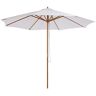 Outsunny hout zonnescherm houten parasol tuinscherm balkonparasol 3 m wit Nieuw