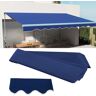 CekoCk Vervanging Van Intrekbaar Zonneschermdoek Buitenzonwering Luifel Luifel Cover Zonnescherm Bovenklep met Voorste Volant Waterdichte Uv-bescherming(Size:19x10ft,Color:Blauw)