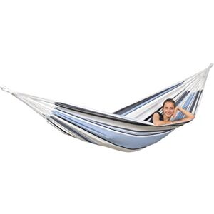 AMAZONAS Hangmat Salsa Marine weerbestendig en UV-bestendig 210 cm x 140 cm tot 150 kg blauw gestreept AMAZONAS Hangmat Salsa Marine weerbestendig en UV-bestendig 210 cm x 140 cm tot 150 kg blauw gestreept